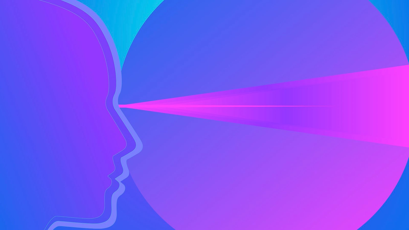 Abstract illustration of consciousness projecting intention into a larger field of reality