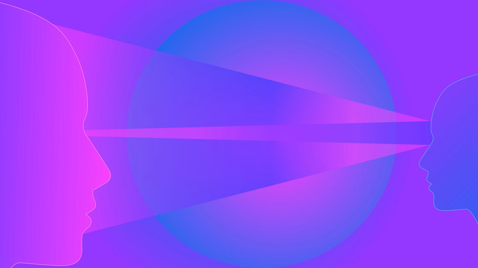 Abstract illustration of consciousness projecting intention into a larger field of reality