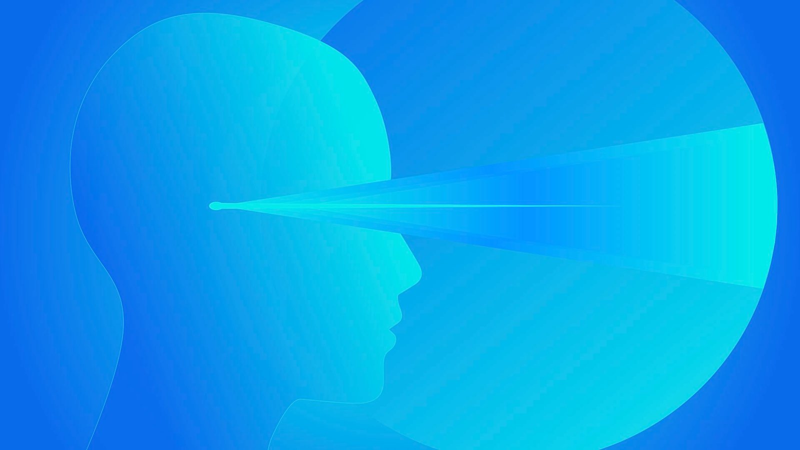 Abstract illustration of consciousness projecting intention into a larger field of reality